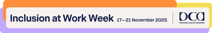 DCA's Inclusion at Work Week 2025 logo, including DCA's logo on the right.